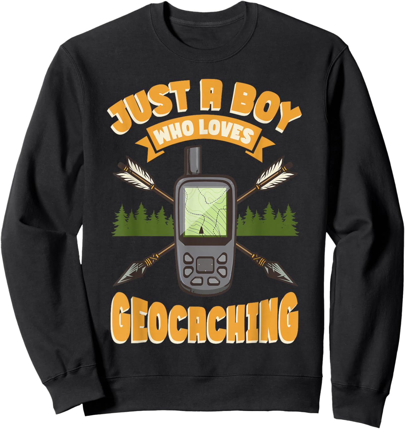 Geocache Just A Boy Who Loves Geocaching Sweatshirt - Sweatshirt | Black