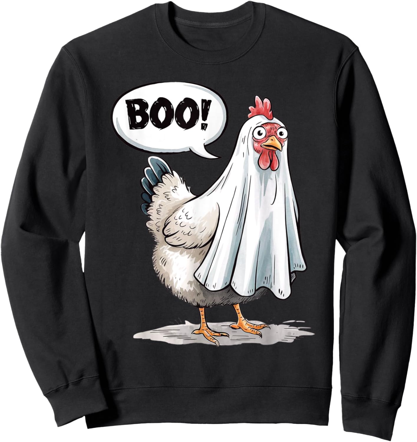 Funny Halloween Chicken Boo Spooky Chicken Halloween Costume Sweatshirt - Sweatshirt | Black