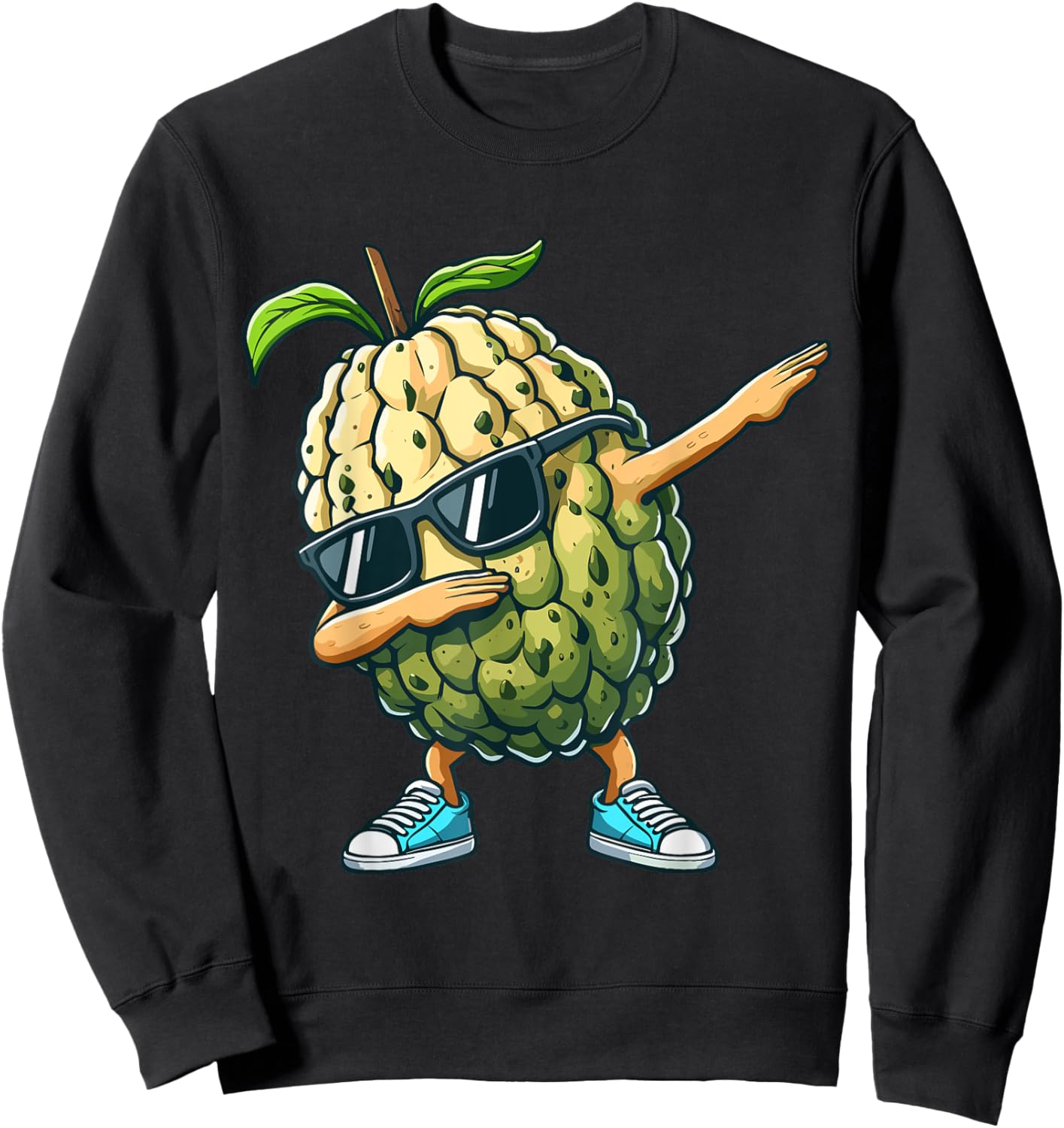 Cherimoya Dabbing Dance Sunglasses Fruit Lovers Sweatshirt - Sweatshirt | Black