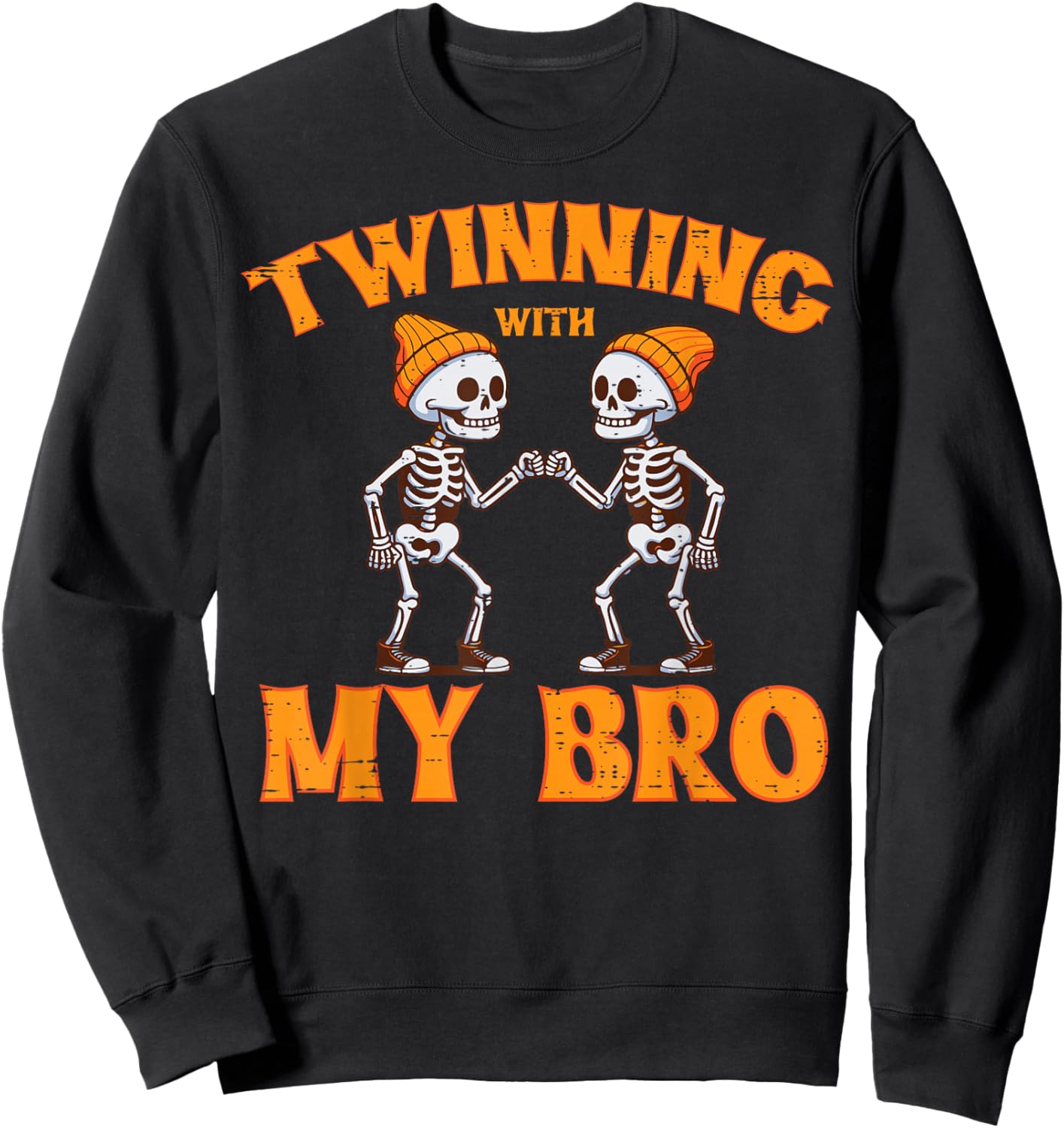 Twinning With My Bro Twin Brothers Halloween Kids Boys Sweatshirt - Sweatshirt | Black
