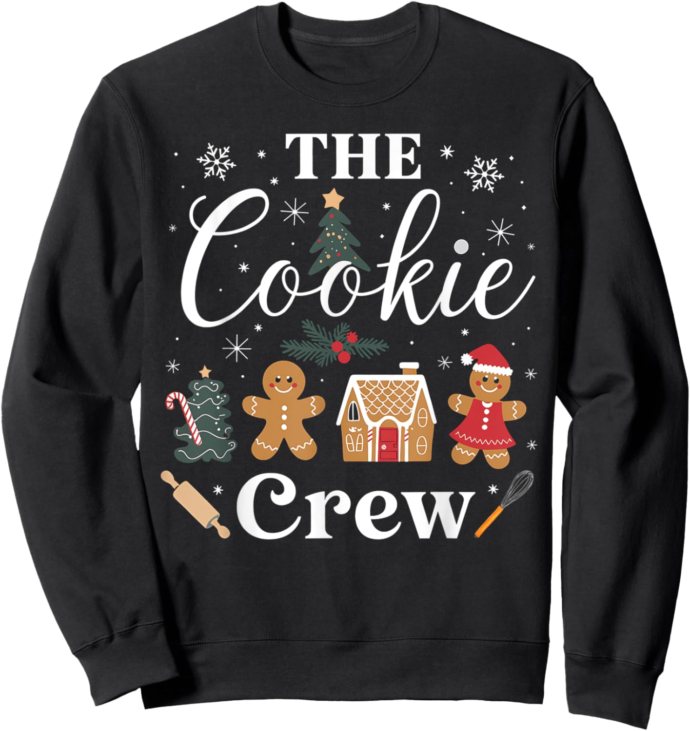 The Cookie Crew Christmas Baking Cookie Lover Kids Women Sweatshirt - Sweatshirt | Black