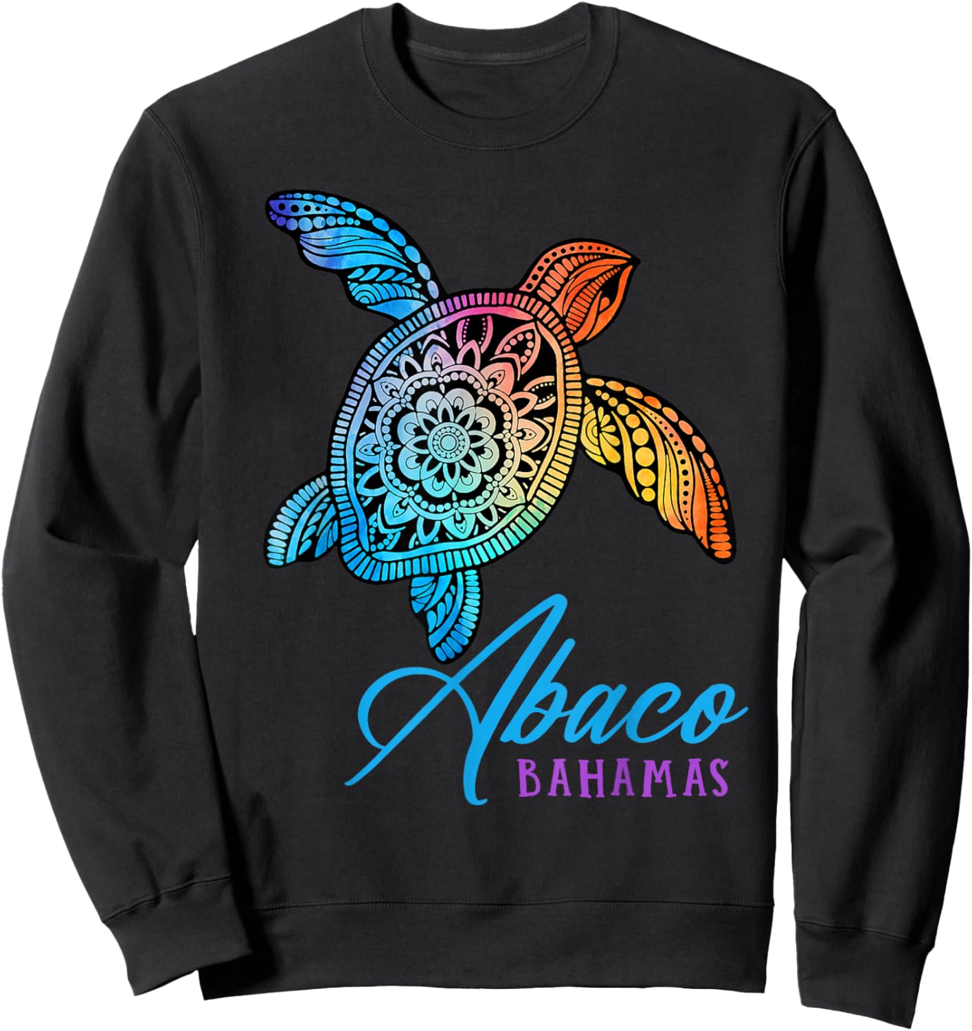 Abaco Bahamas Abaco Tribal Tie Dye Sea Turtle Sweatshirt - Sweatshirt | Black
