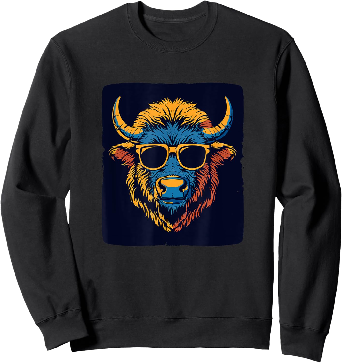 Cool looking Bison with Sunglasses Costume for Man and Woman Sweatshirt - Sweatshirt | Black