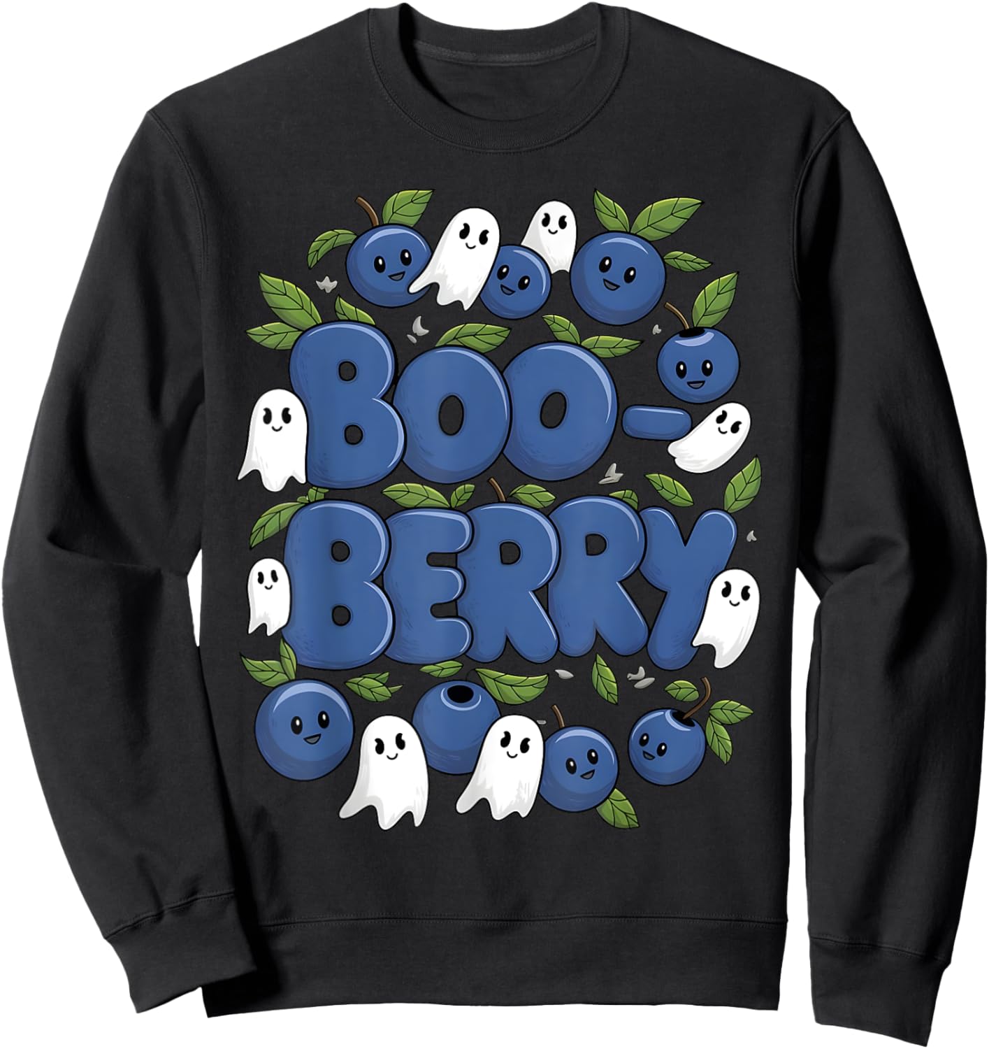 Boo Berry Blueberry Halloween Funny Ghost Costume Boys Girls Sweatshirt - Sweatshirt | Black