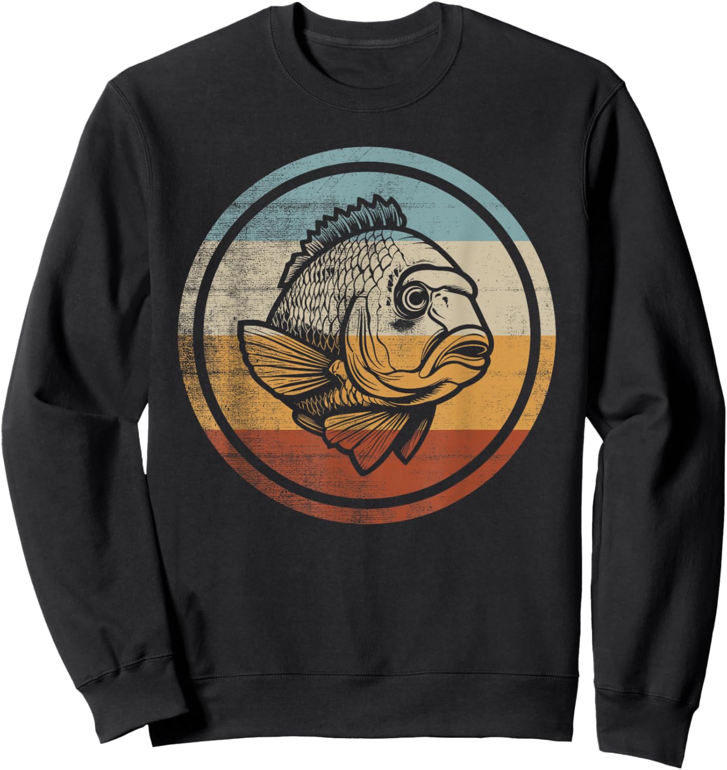 Retro Vintage Design Sheepshead Fish Sweatshirt - Sweatshirt | Black