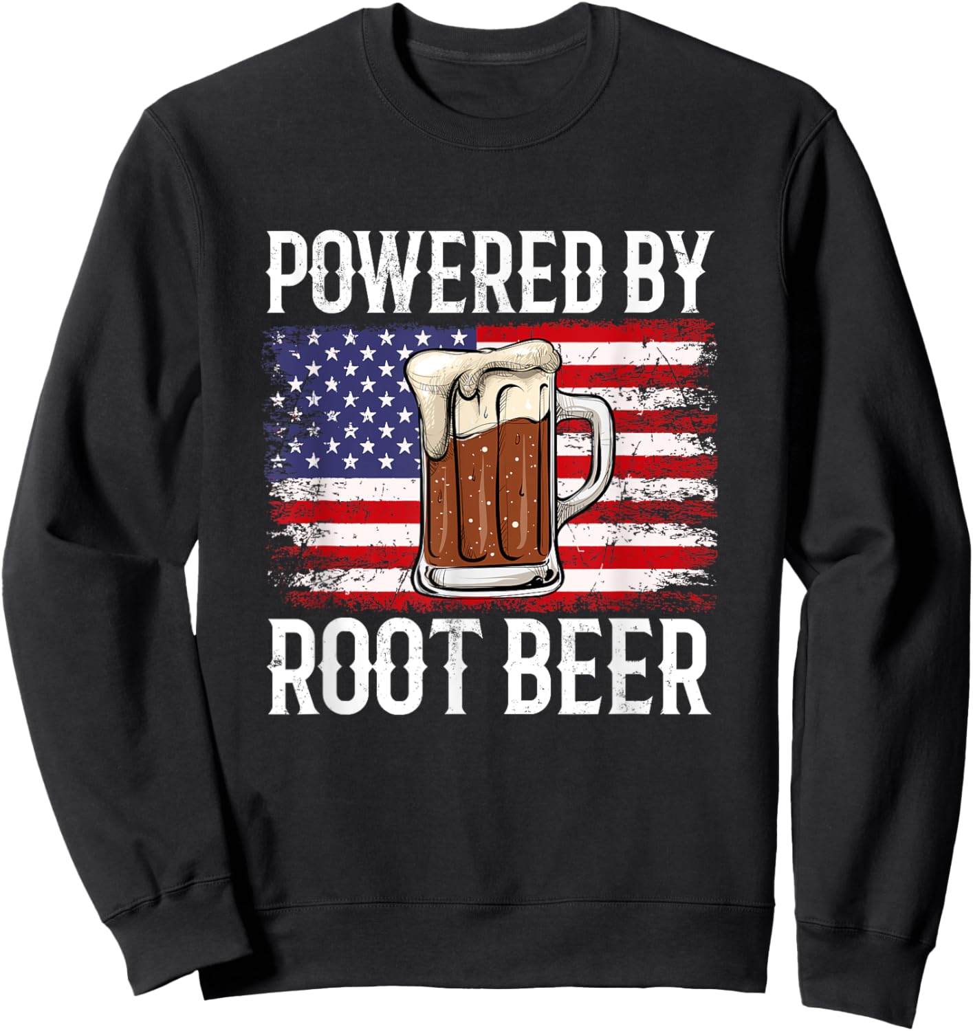 Powered by root beer, root beer Sweatshirt - Sweatshirt | Black