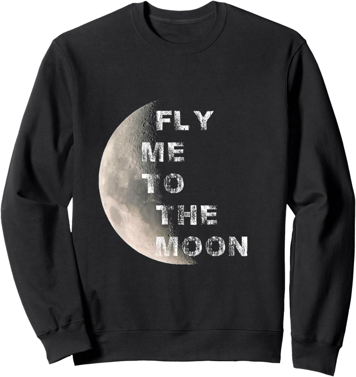 Fly Me to the Moon Space Sweatshirt - Sweatshirt | Black