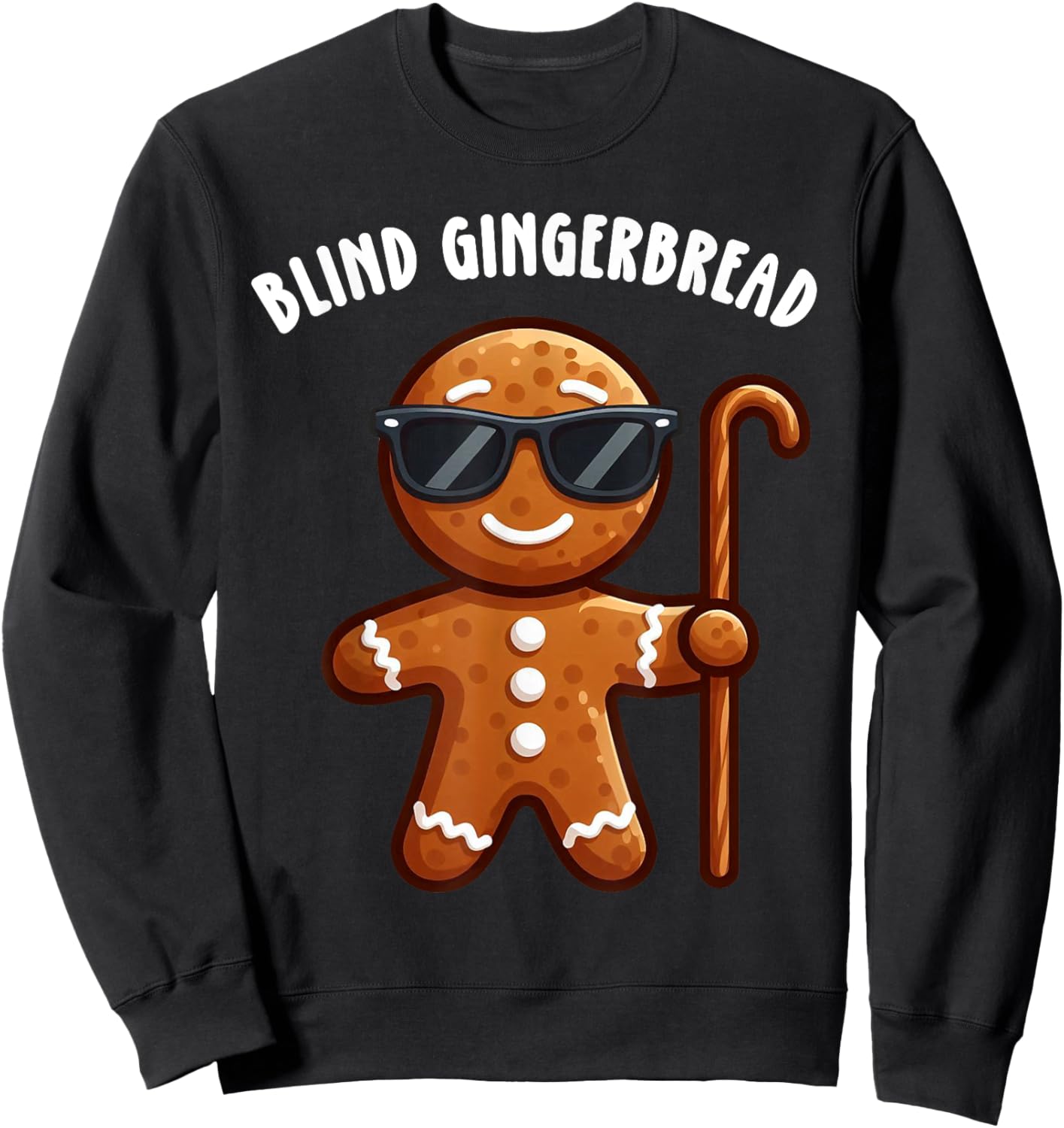 Blind Mice Parody Blind Gingerbread Christmas Family Pajama Sweatshirt - Sweatshirt | Black