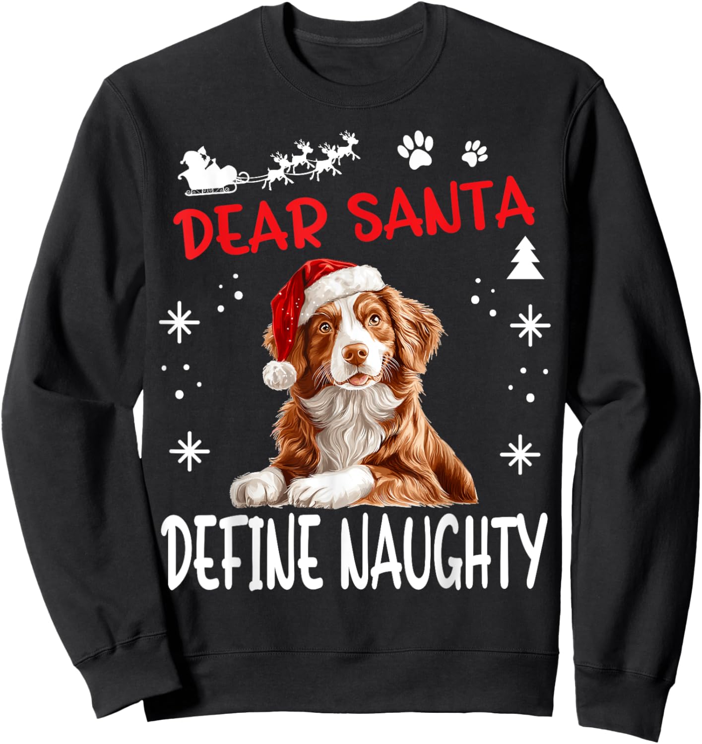 Cute Nova Scotia Duck Tolling Retriever Dog Christmas Dear Sweatshirt - Sweatshirt | Black