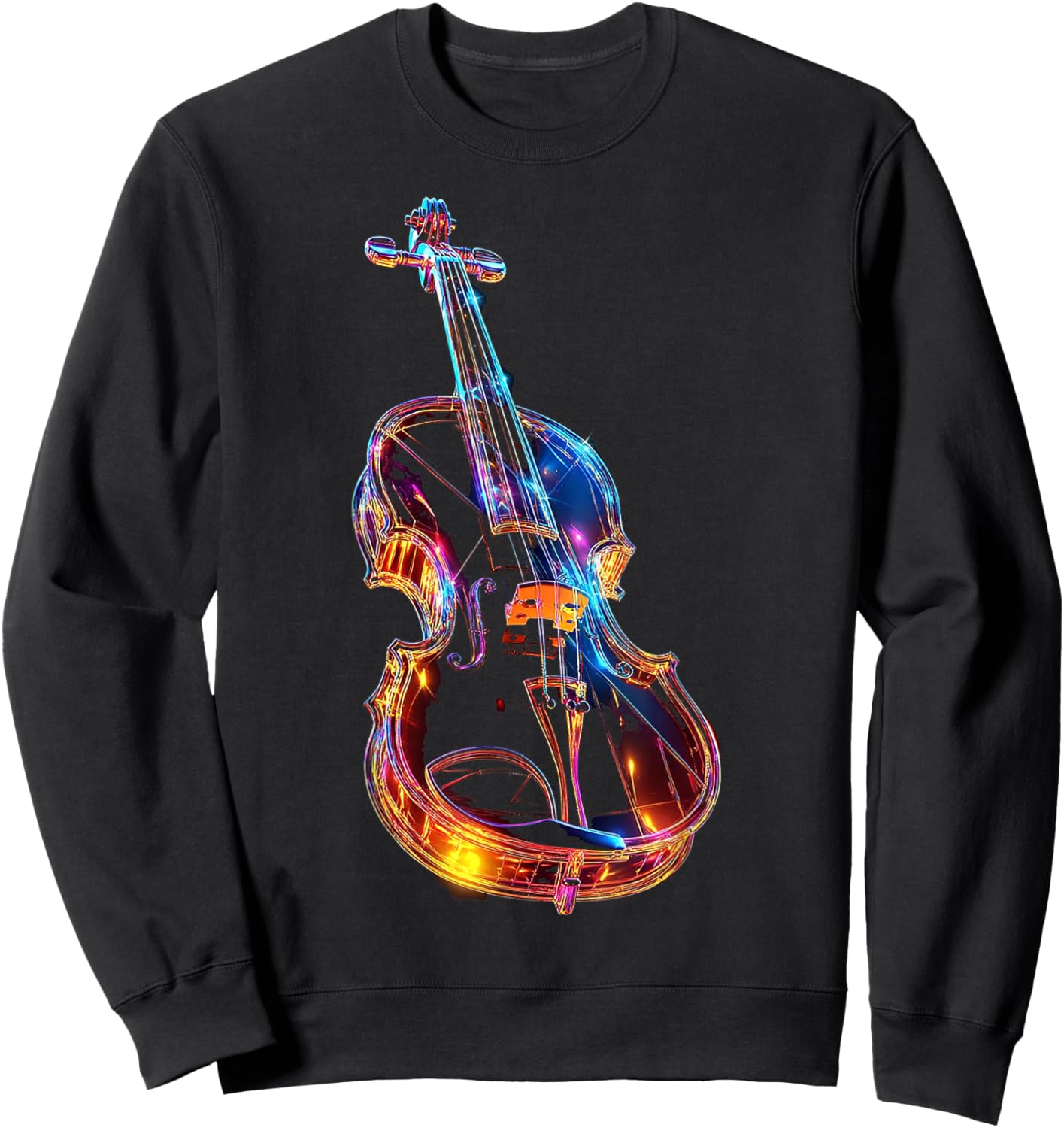 Violin Music Instrument Motif Artwork Violin Sweatshirt - Sweatshirt | Black