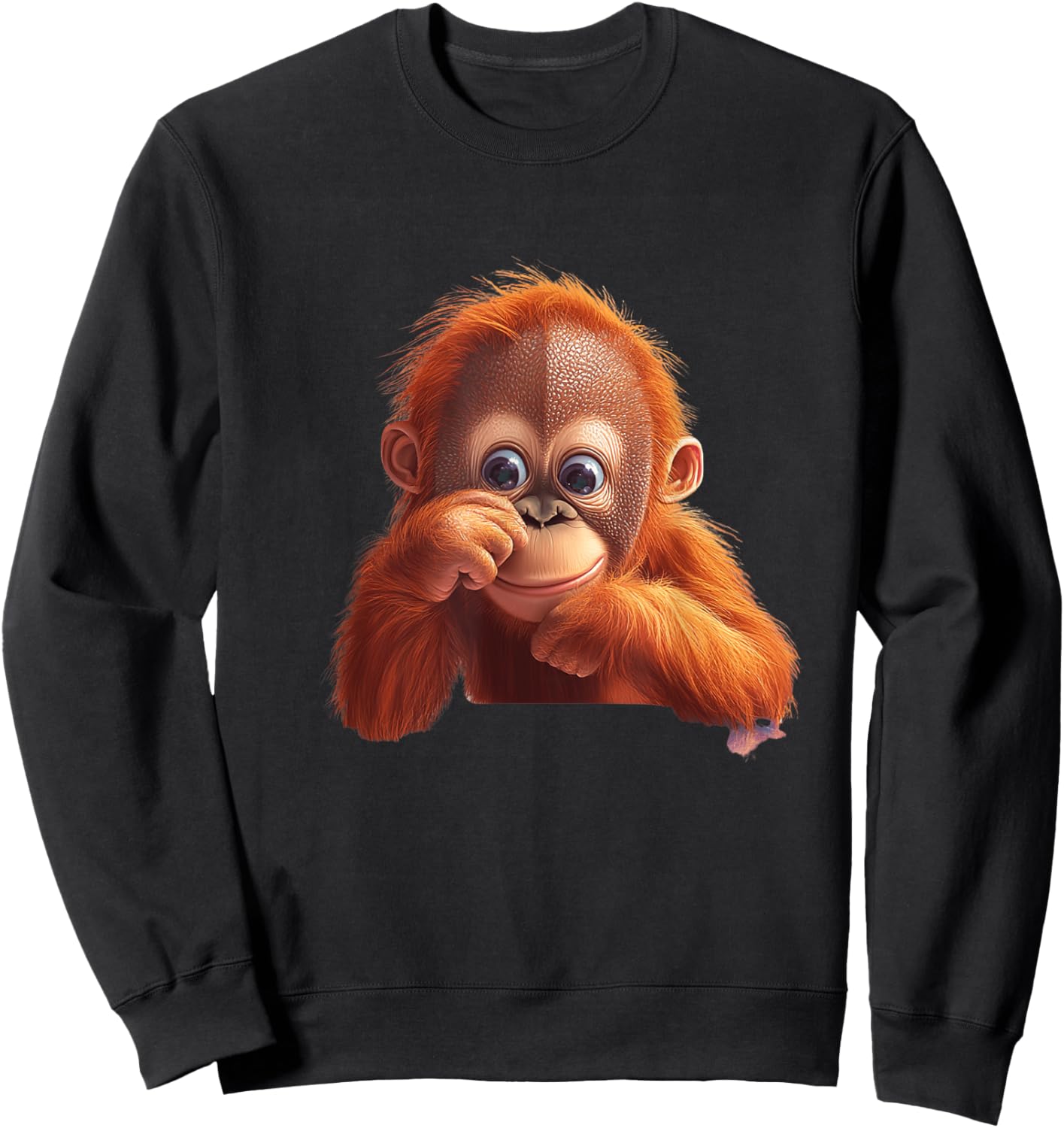 Adorable Playful Baby Orangutan Animal Sweatshirt - Sweatshirt | Black