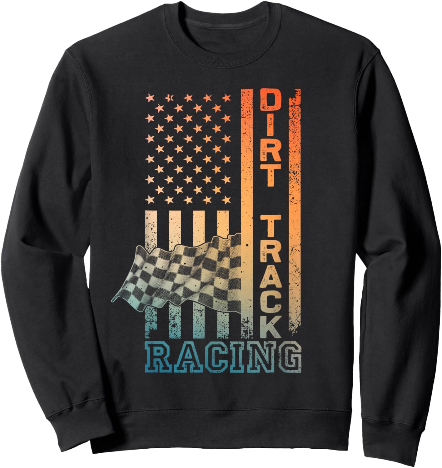 Cool Dirt Track Racing Art Women Dirt Racing Lover Sweatshirt - Sweatshirt | Black