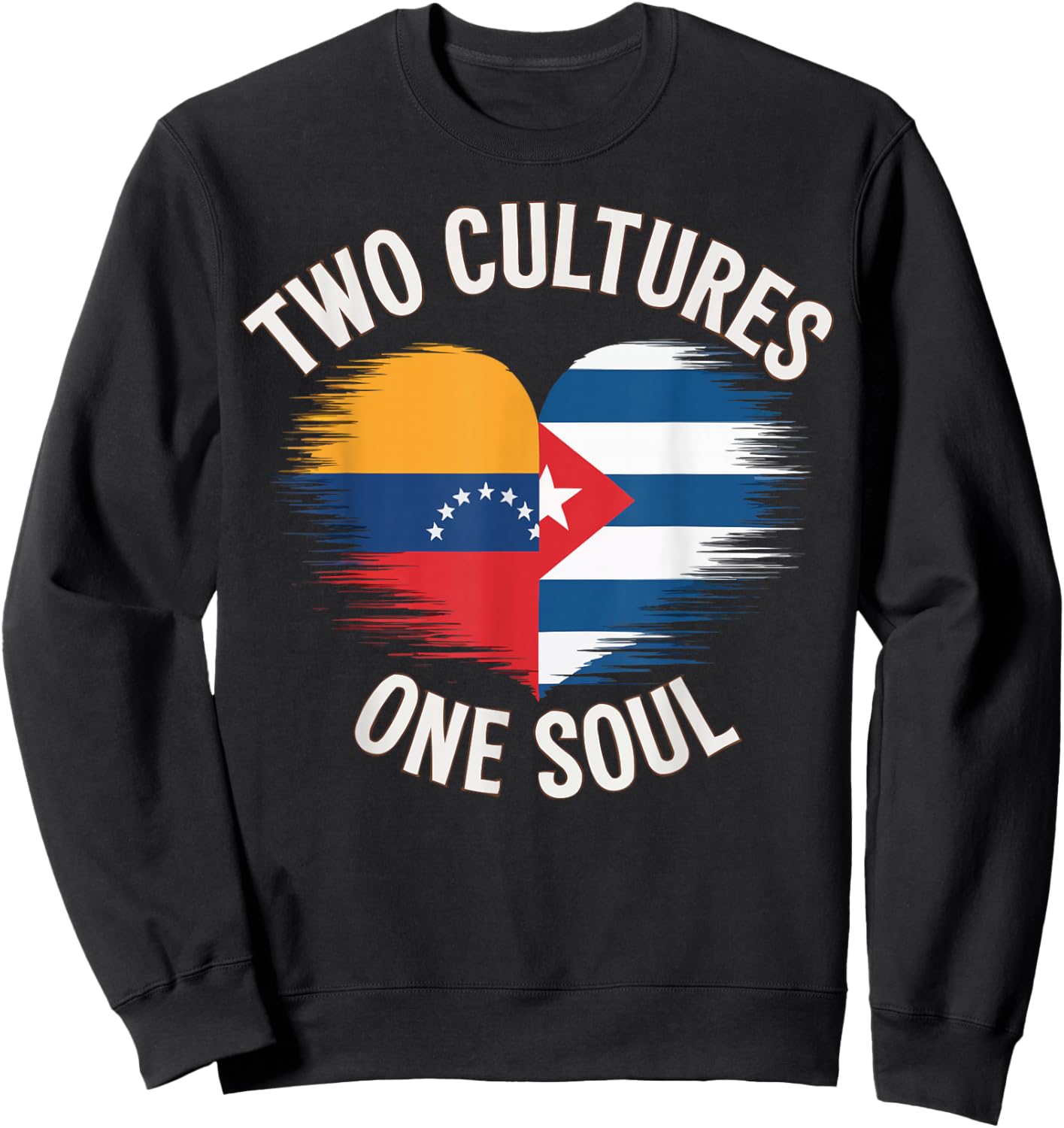 Half Venezuelan Half Cuban Cuba Flag Country Venezuela Sweatshirt - Sweatshirt | Black