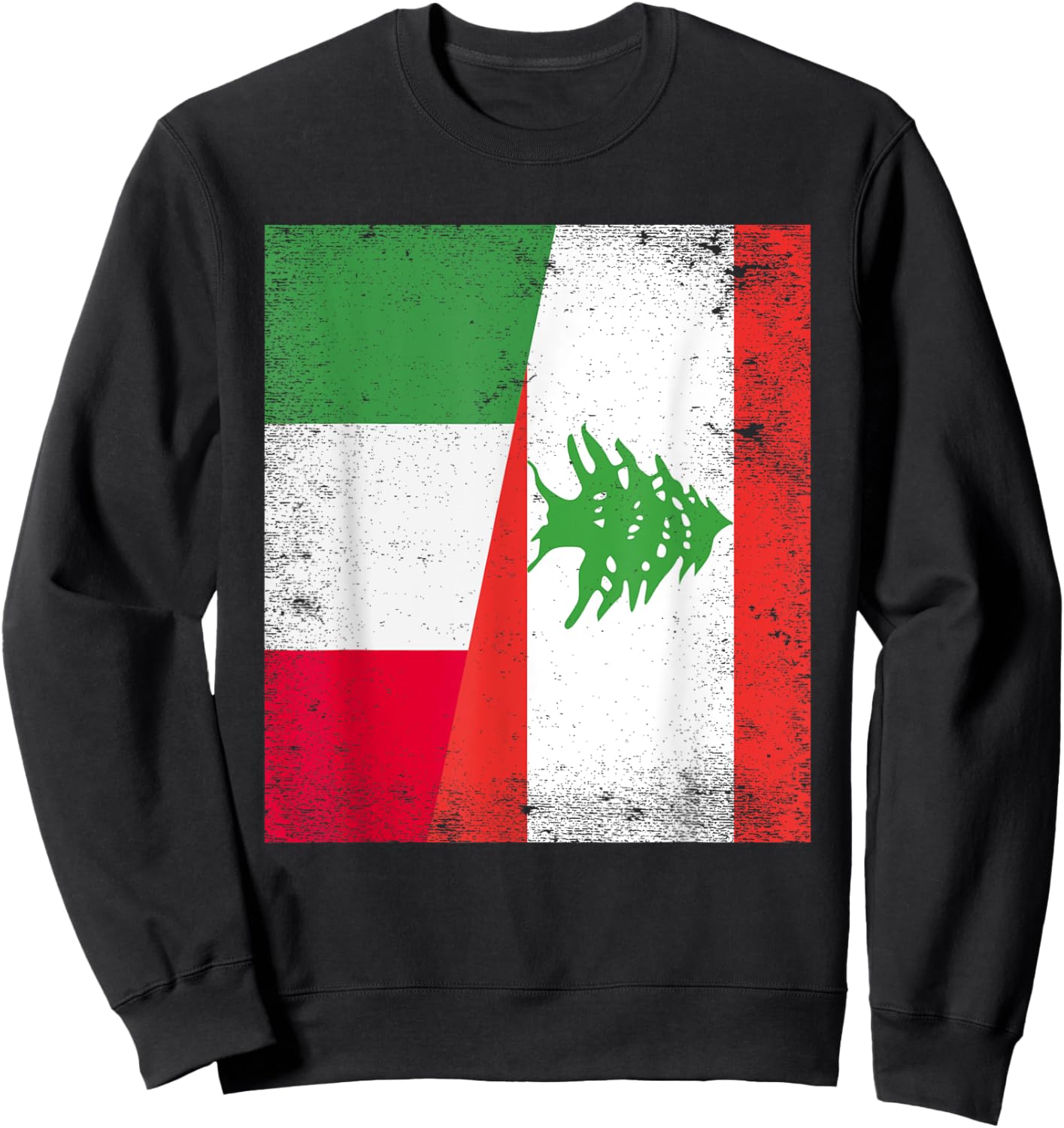 Italy Lebanon Flag Italian Lebanese Roots Sweatshirt - Sweatshirt | Black