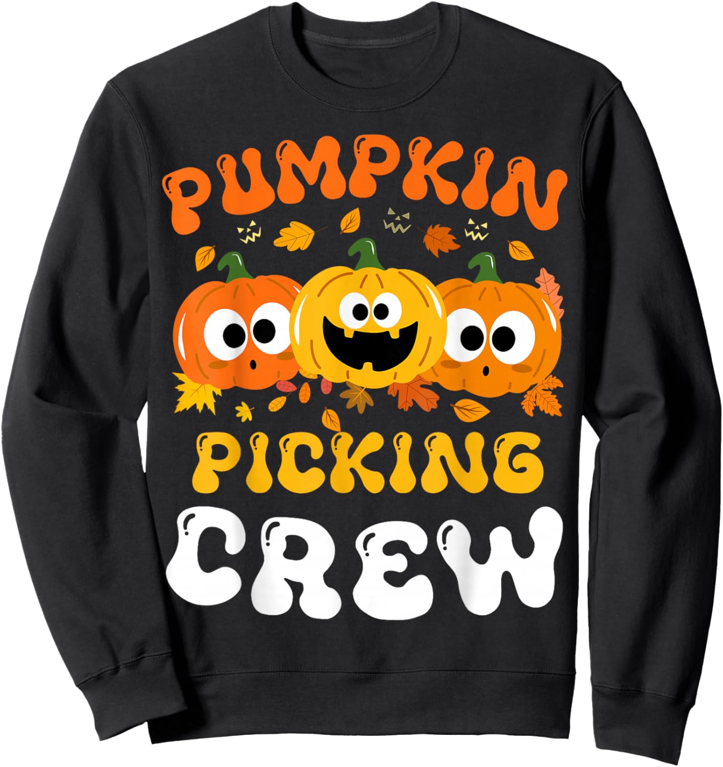 Pumpkin Picking Crew 2025 Funny Cousin Crew Halloween Famer Sweatshirt - Sweatshirt | Black