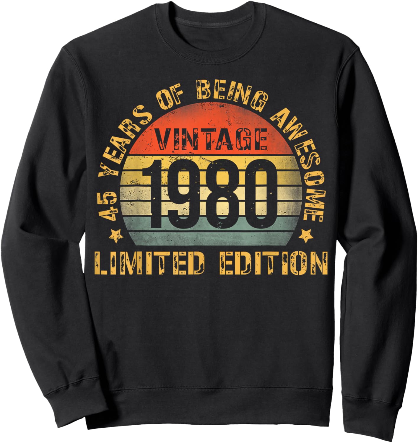 45 Year Birthday Decorations Men Gag 45yr 1980 45th Birthday Sweatshirt - Sweatshirt | Black
