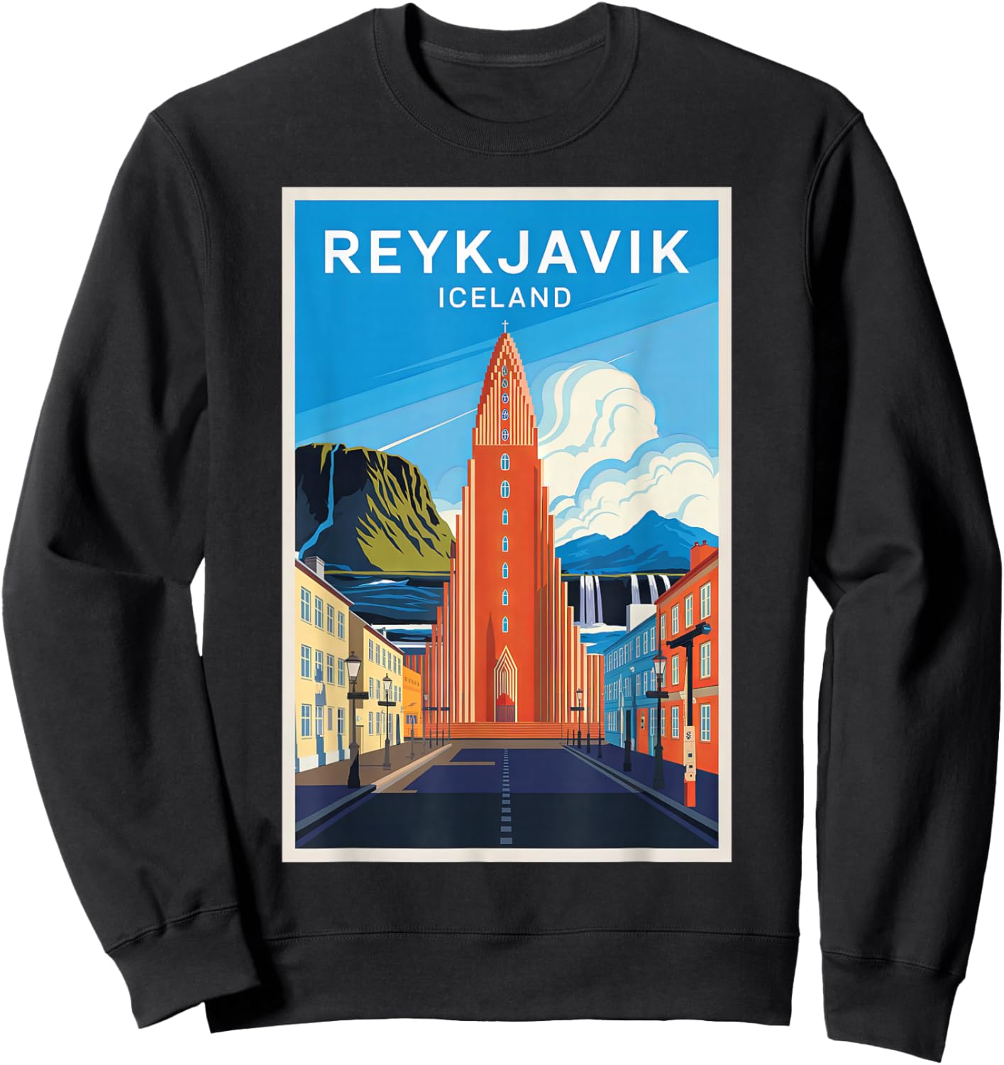 Reykjavik Iceland Vintage Travel Design for Fans Sweatshirt - Sweatshirt | Black