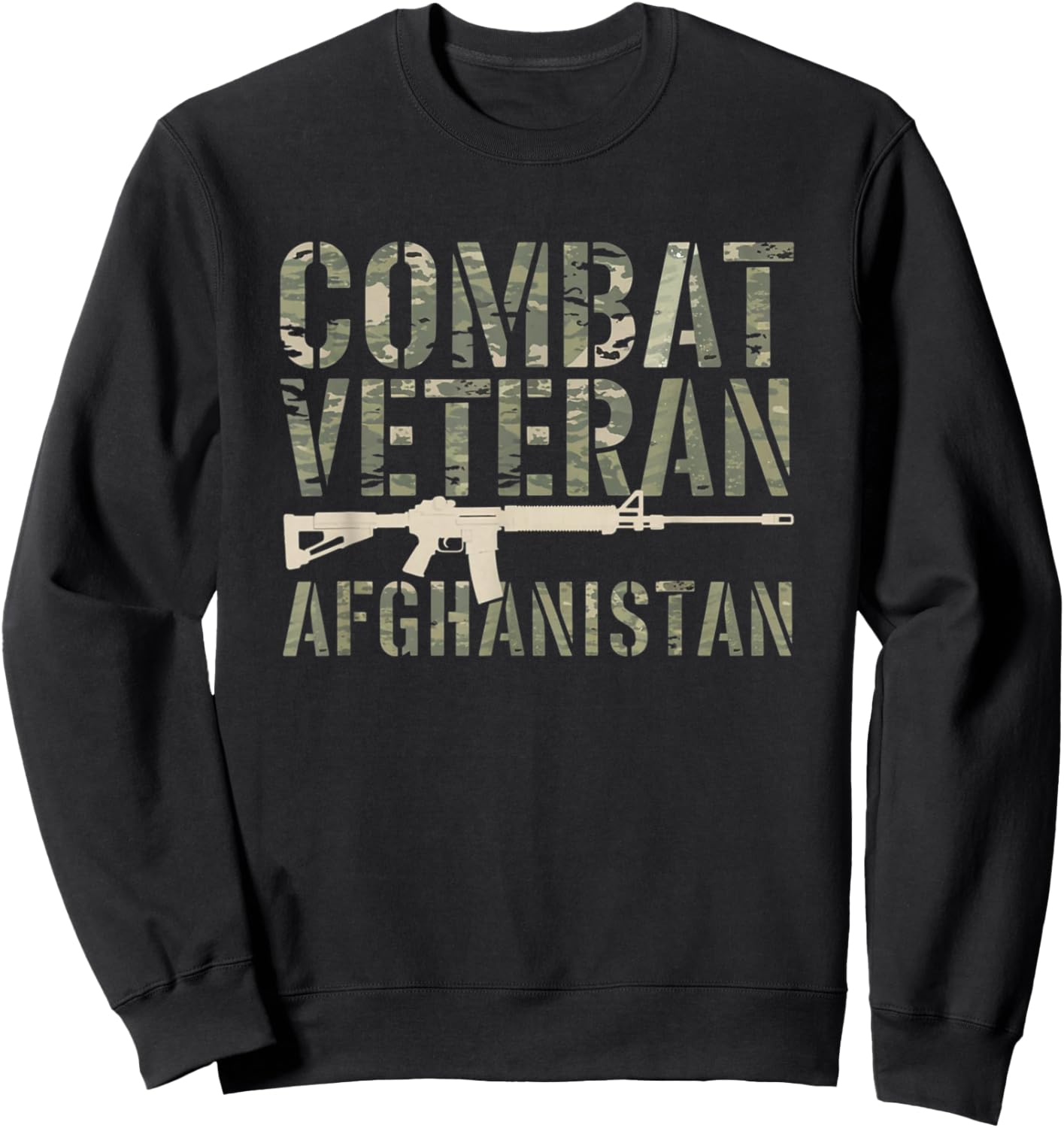 Combat Veteran Afghanistan Gulf War US Military Veteran Sweatshirt - Sweatshirt | Black