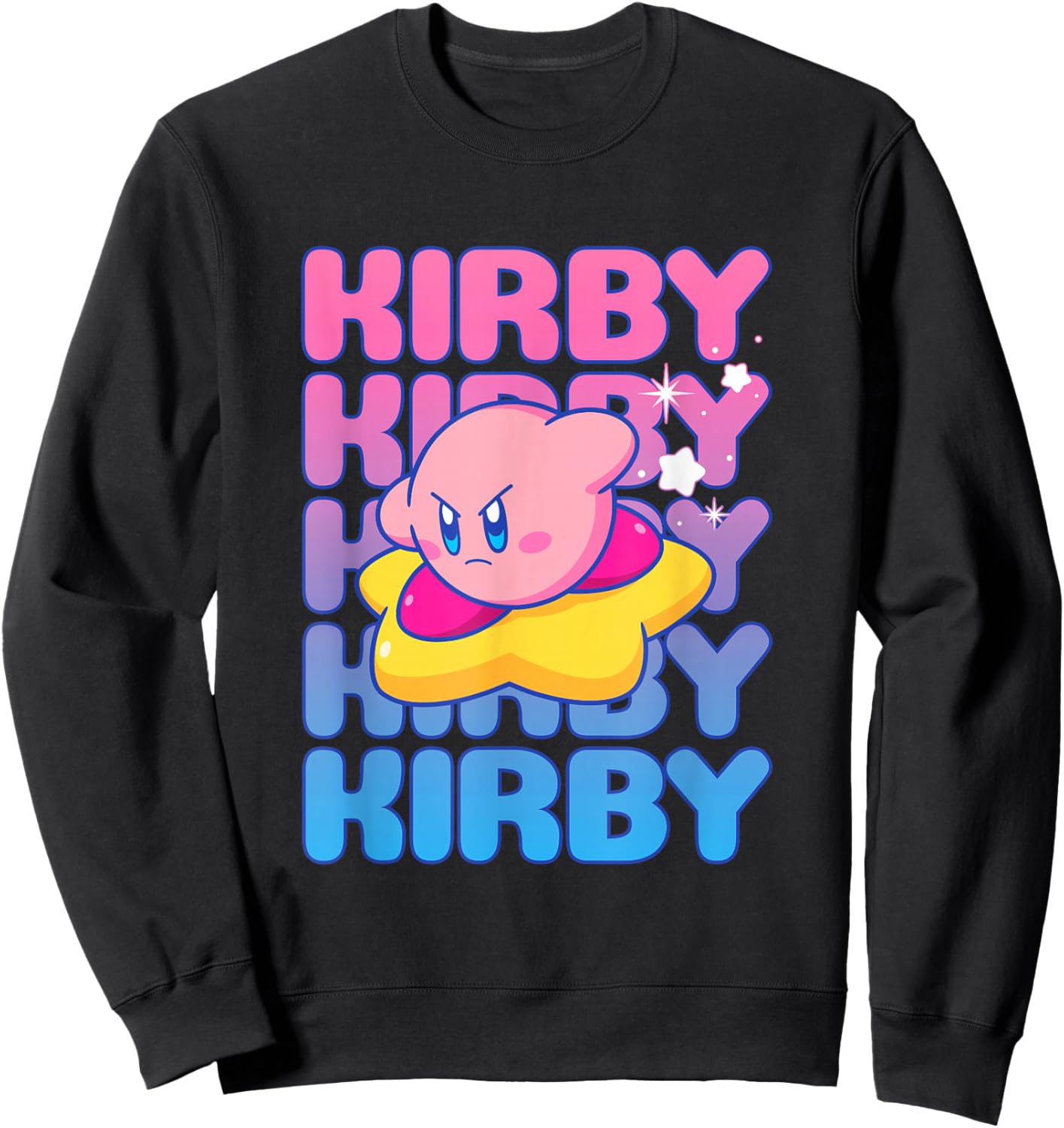 Kirby Nintendo Big Bubble Text Stack Sweatshirt - Sweatshirt | Black