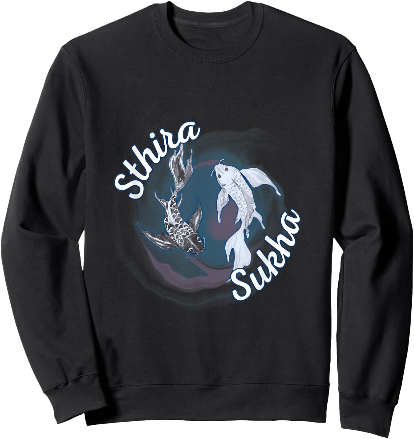 Sthira And Sukha Yoga Asana Steadiness Ease Yin Yang Sweatshirt - Sweatshirt | Black