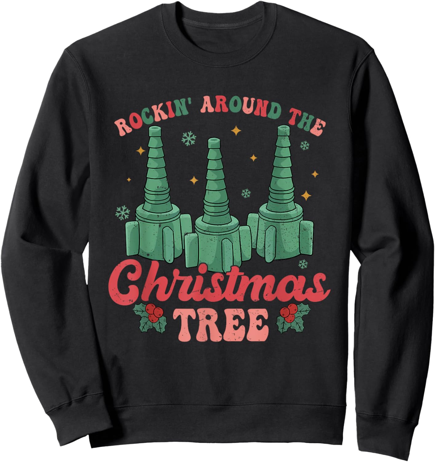 Rocking Around The Christmas Tree Respiratory Therapist Xmas Sweatshirt - Sweatshirt | Black