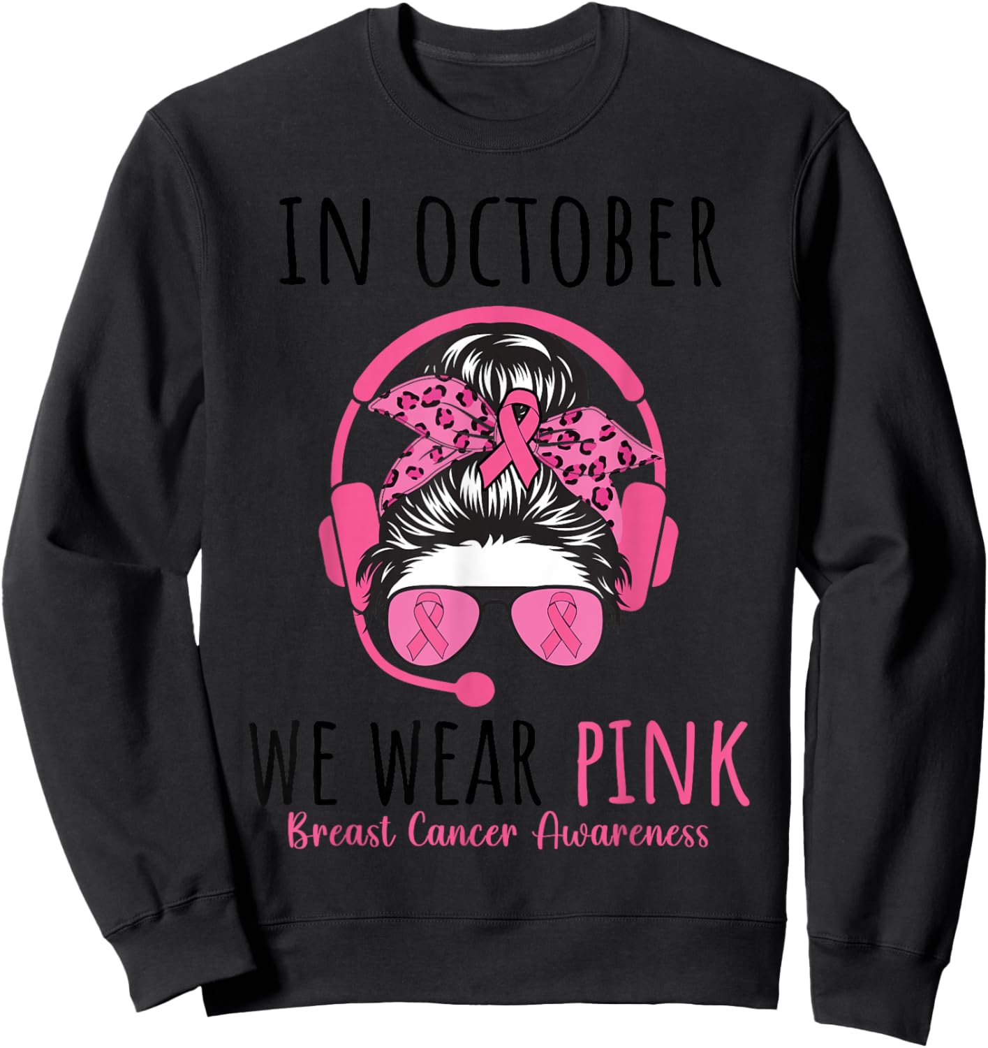 Dispatcher Breast Cancer Awareness Pink Ribbon Women Sweatshirt - Sweatshirt | Black