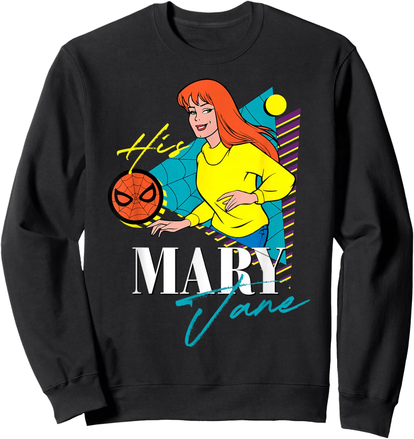 Marvel Spider-Man Retro Couples Matching His Mary Jane Sweatshirt - Sweatshirt | Black