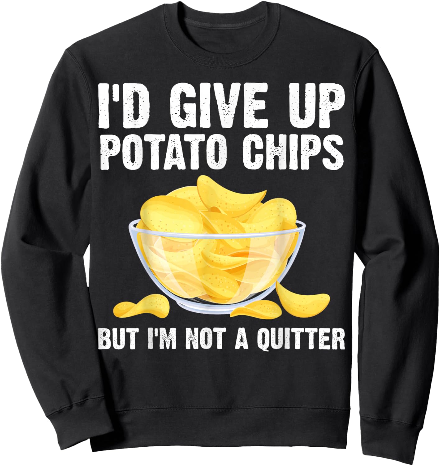 Funny Potato Chips Art Women Kids Bag Of Chips Lover Sweatshirt - Sweatshirt | Black