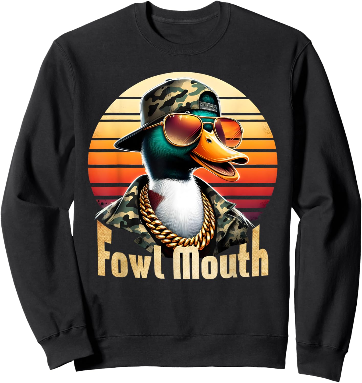 Fowl Mouth Duck Hunting Goose Hunt Funny Duck Hunter Sweatshirt - Sweatshirt | Black