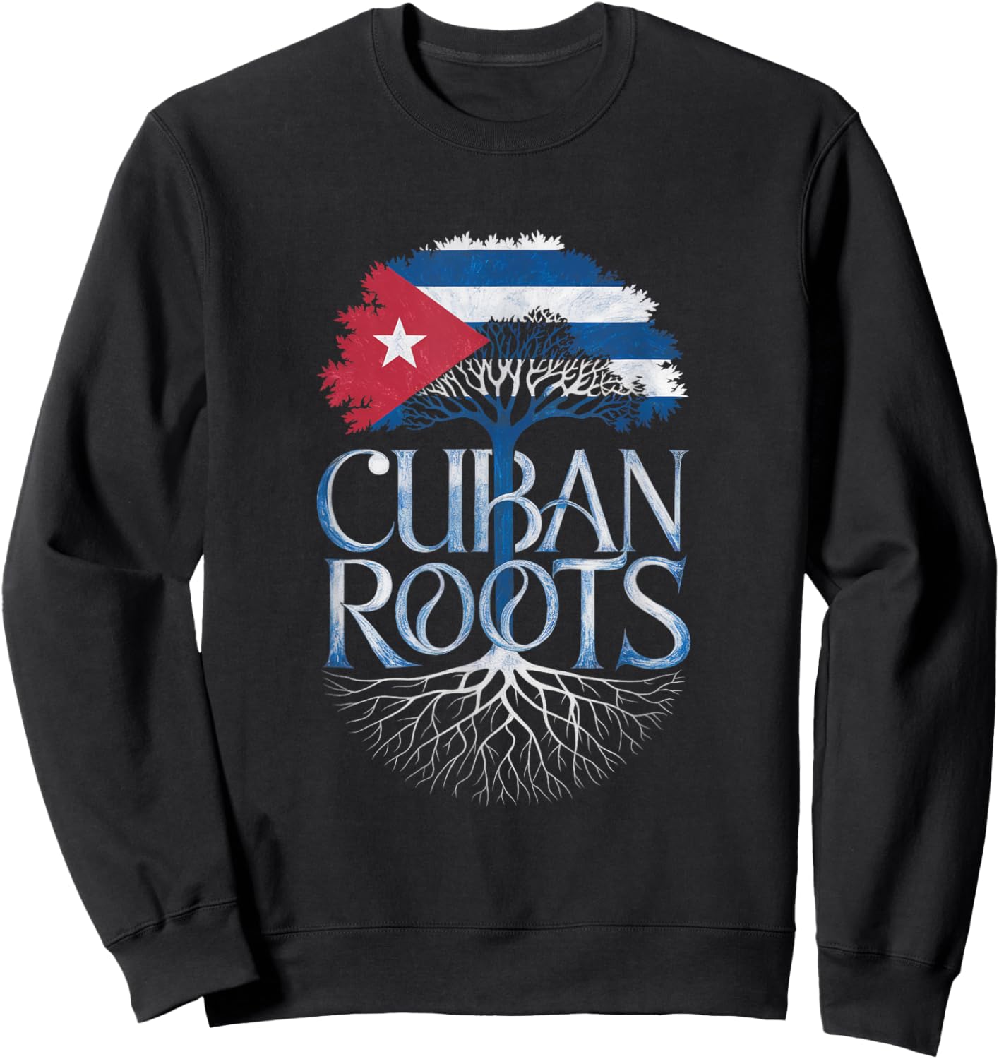 Cuban Roots - Cuba Flag Colors Family Tree Souvenir Sweatshirt - Sweatshirt | Black