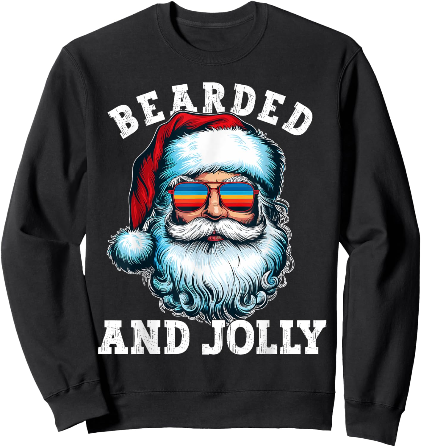 Vintage Bearded And Jolly Gift Christmas Sweatshirt - Sweatshirt | Black