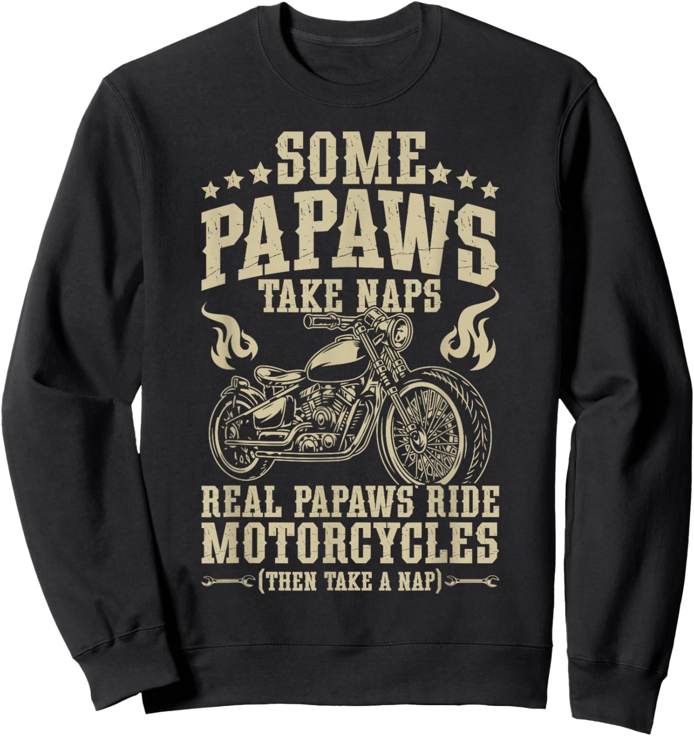 Real Papaws Ride Motorcycle Rider Papaw Biker Papaw Sweatshirt - Sweatshirt | Black