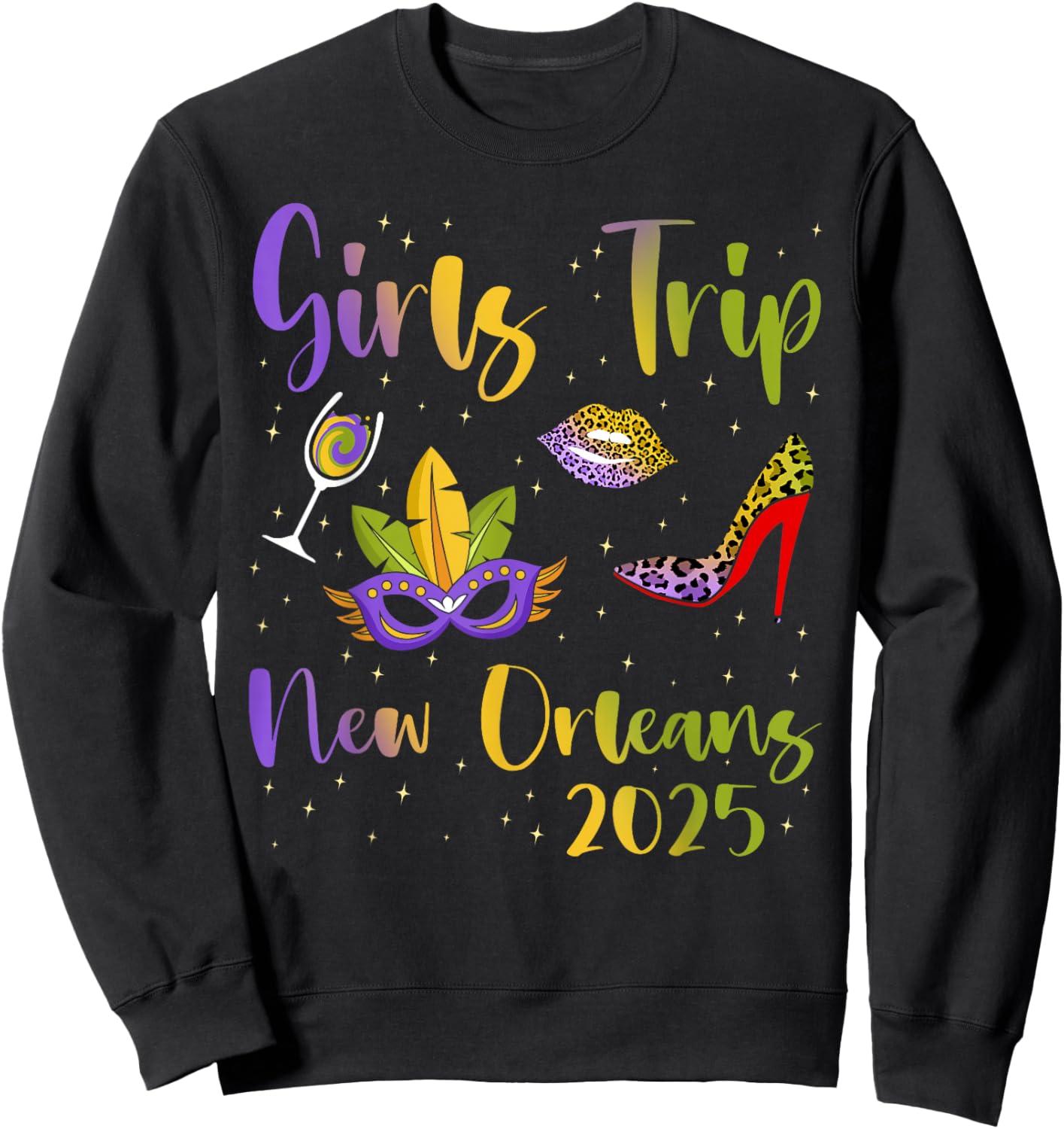 New Orleans Girls Trip 2025 Bachelor Besties Party Matching Sweatshirt - Sweatshirt | Black