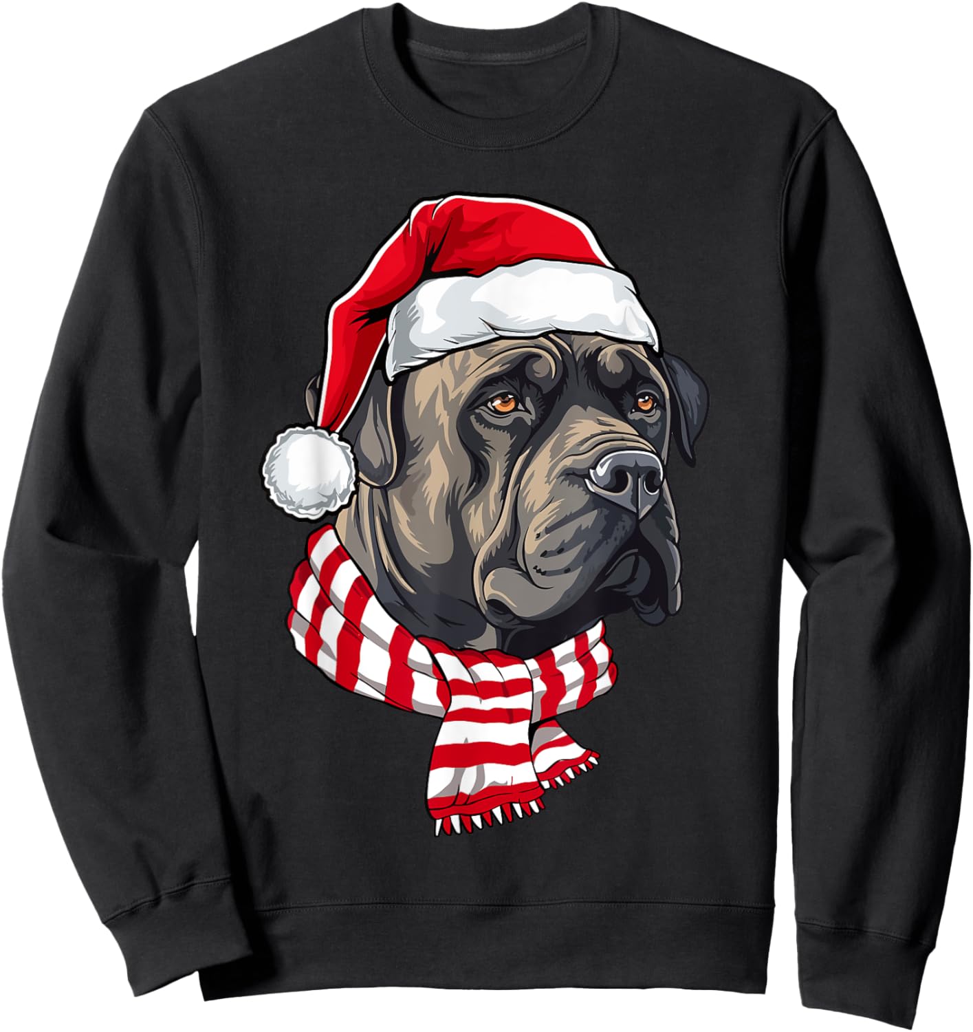 Santa Cane Corso Christmas Dog Lover Men Women Kids Sweatshirt - Sweatshirt | Black