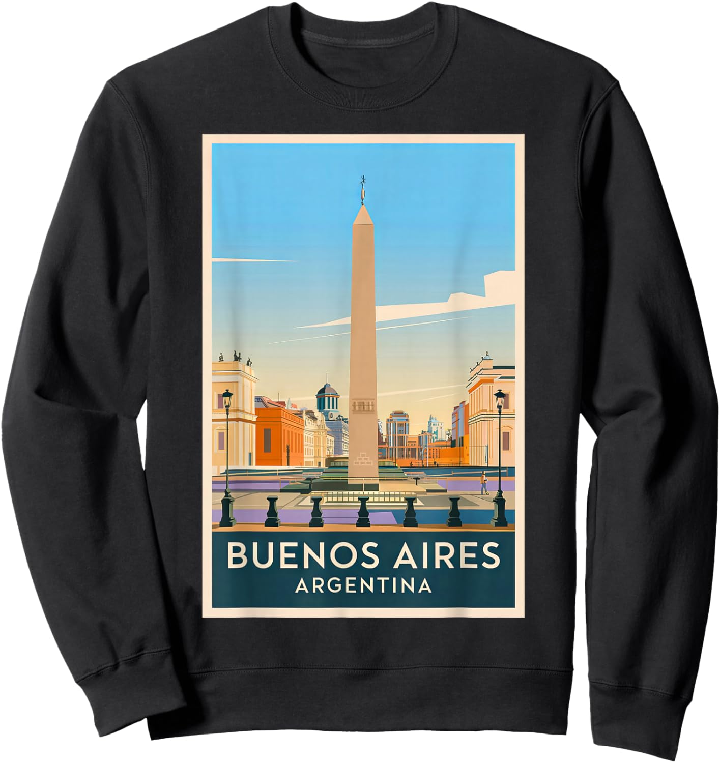 Buenos Aires Argentina Skyline Retro Vintage Design Sweatshirt - Sweatshirt | Black