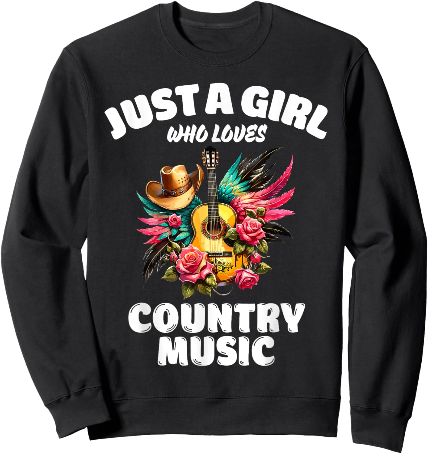 Just A Girl Who Loves Country Music, Music Lover Sweatshirt - Sweatshirt | Black