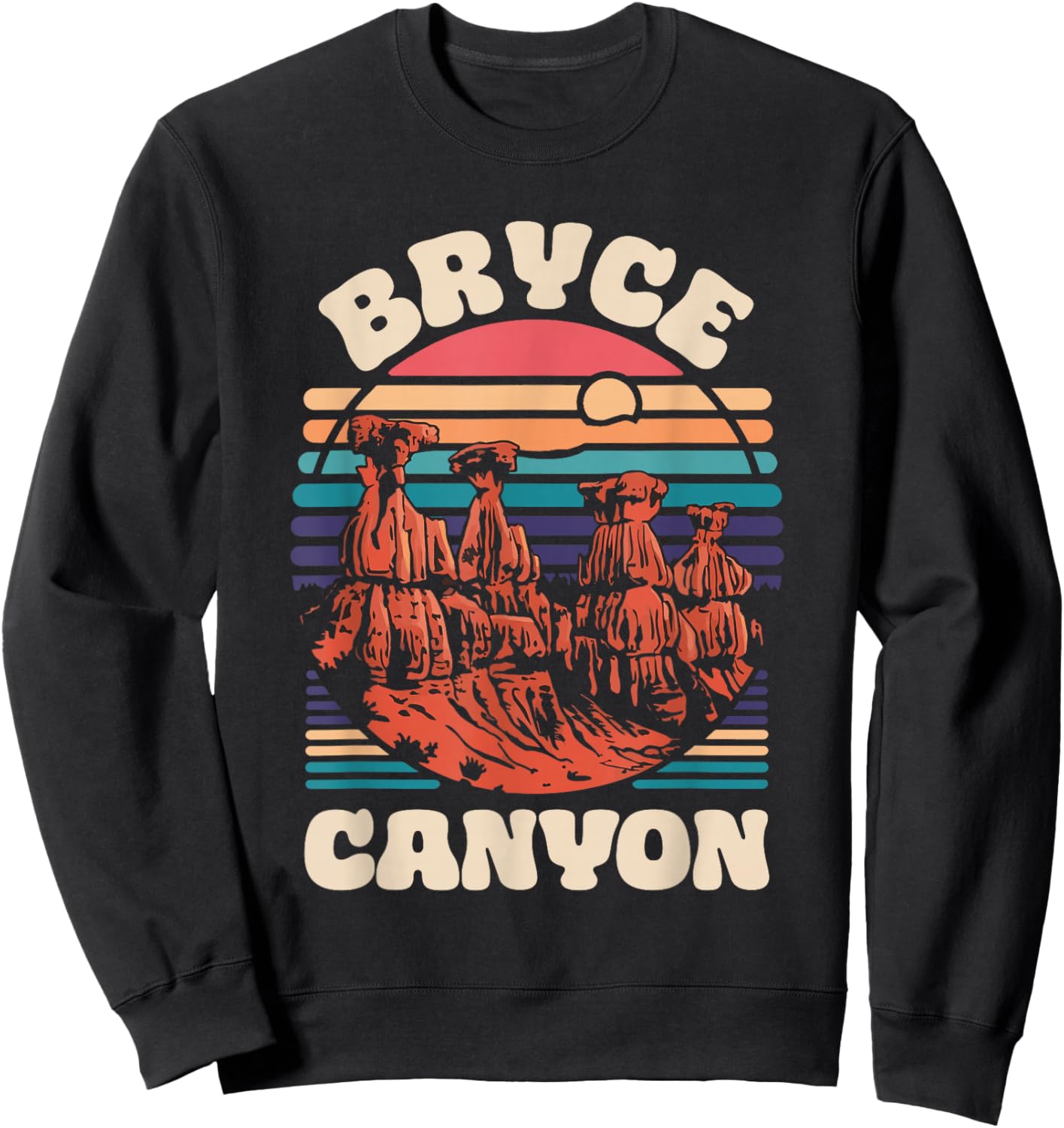Bryce Canyon National Park Souvenir Outdoors Hiking Retro Sweatshirt - Sweatshirt | Black