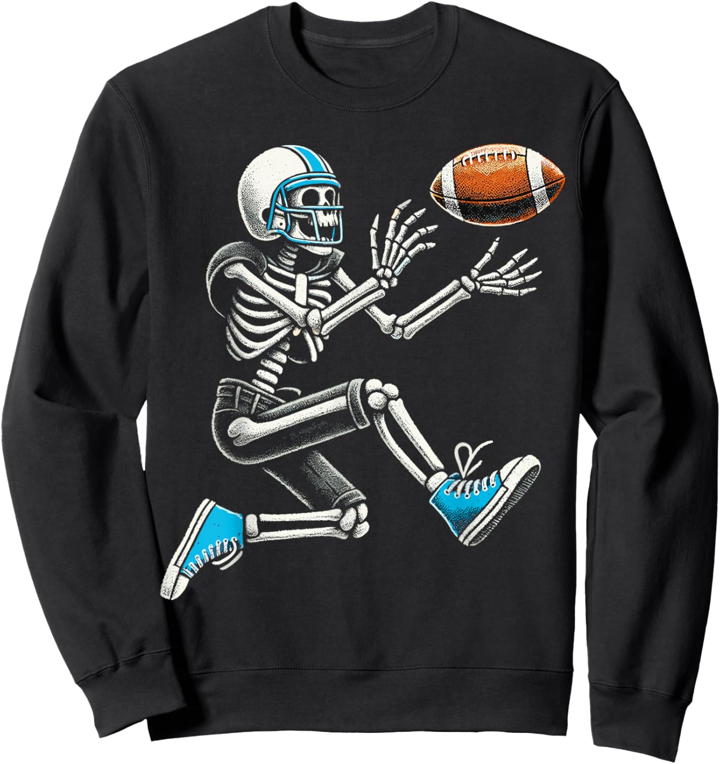 American Football Skeleton Halloween Sweatshirt - Sweatshirt | Black