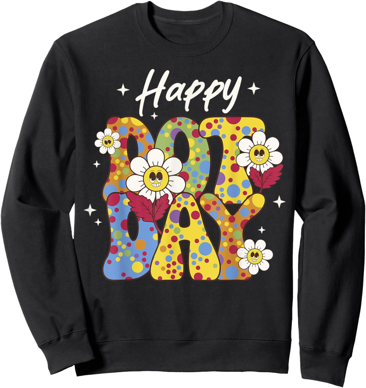 Happy Dot Day Colorful Polka Dots Kids Boys Girls Toddlers Sweatshirt - Sweatshirt | Black
