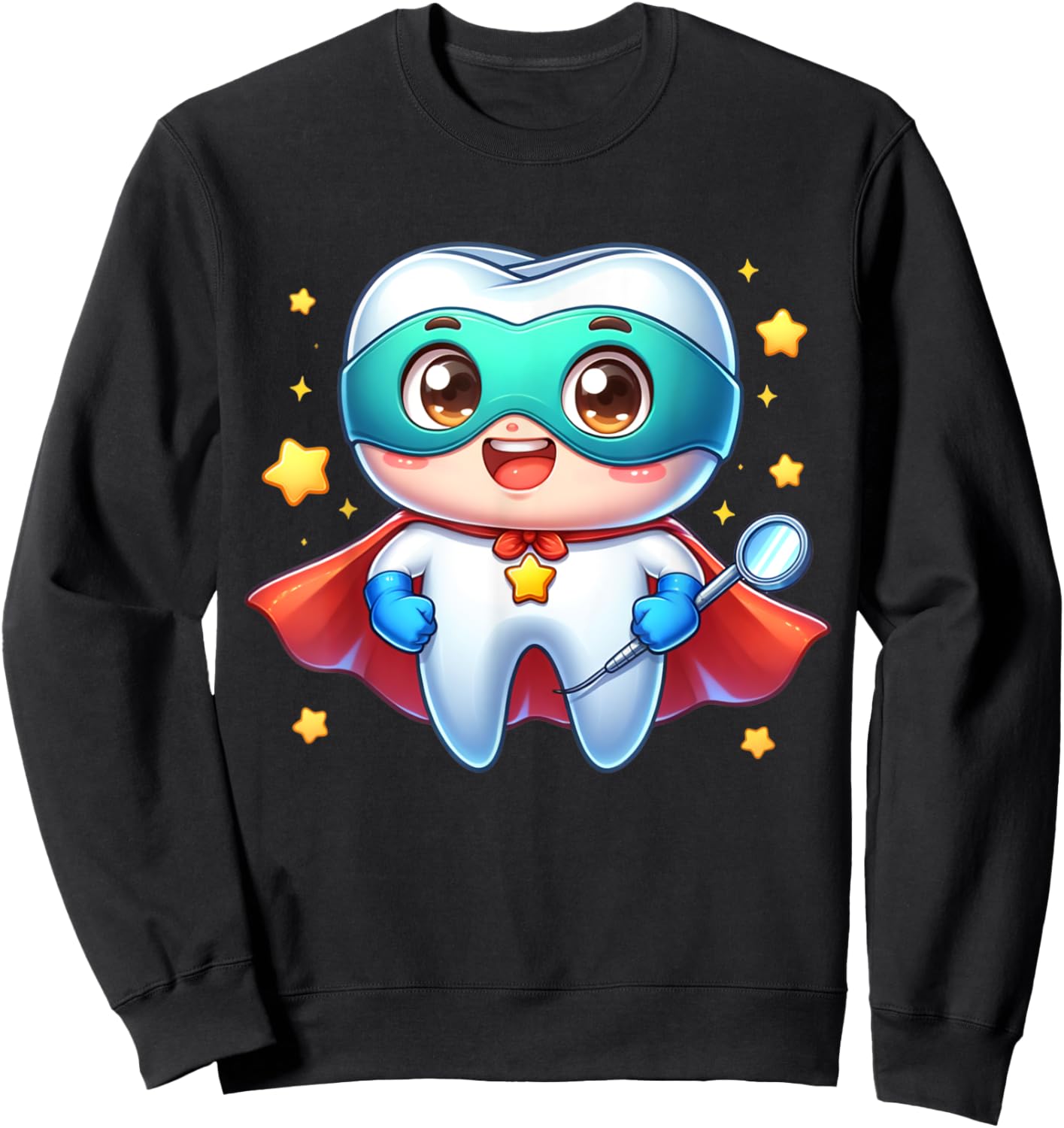 Cute Super Hero Dentist Superhero Tooth Doctor Sweatshirt - Sweatshirt | Black