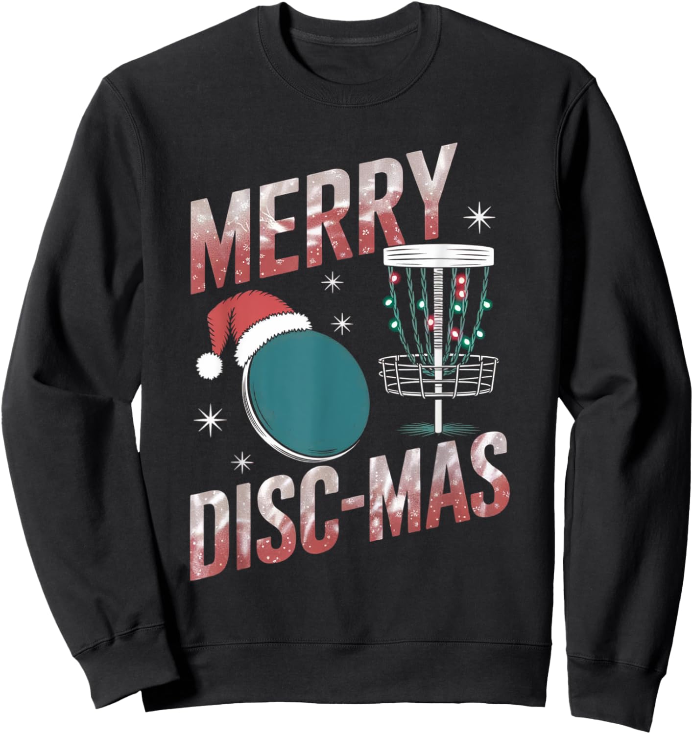 Funny Disc Golf Christmas Men Women Disc Golf Xmas Golfer Sweatshirt - Sweatshirt | Black