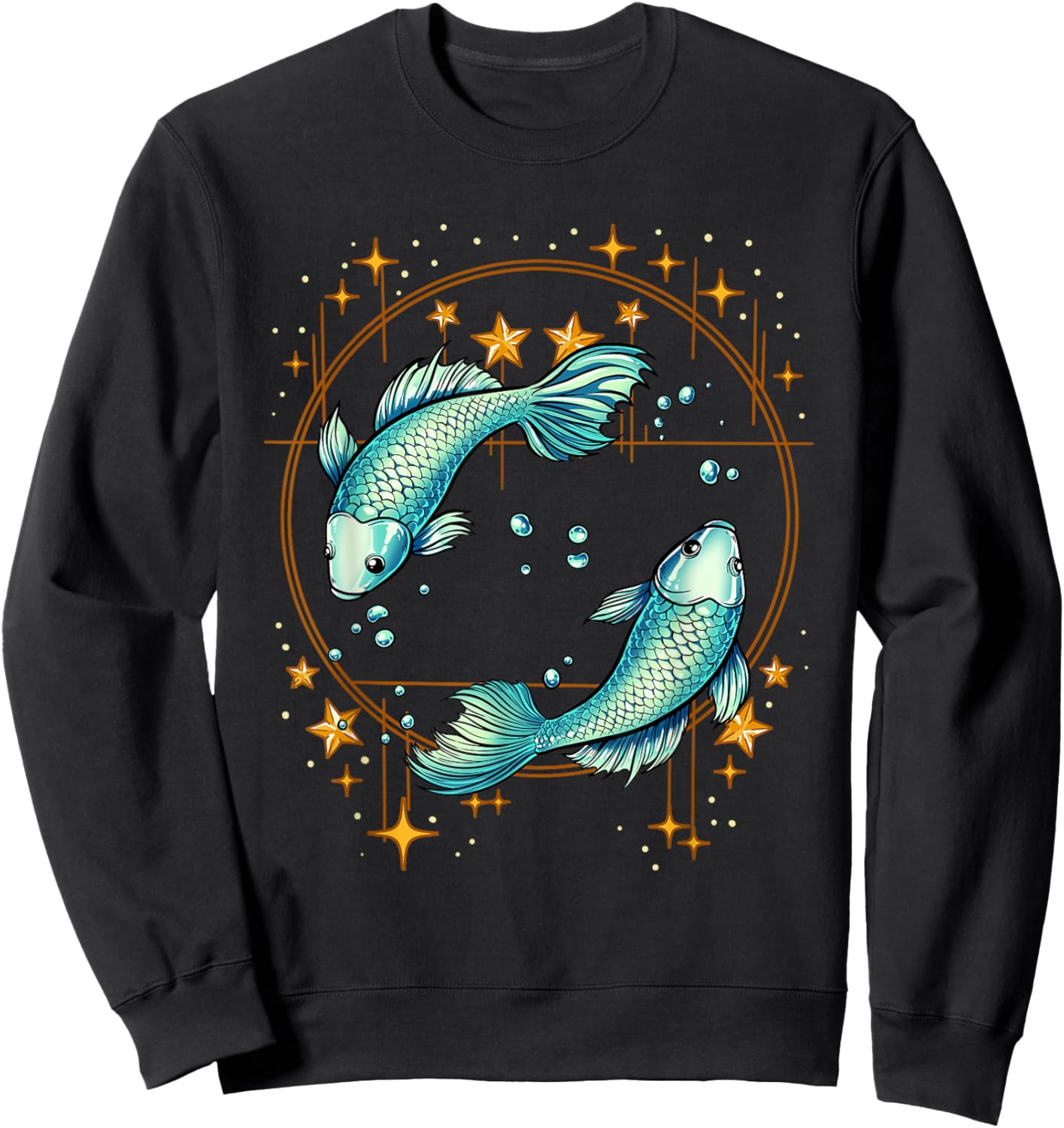 Pisces Zodiac Sign Sweatshirt - Sweatshirt | Black