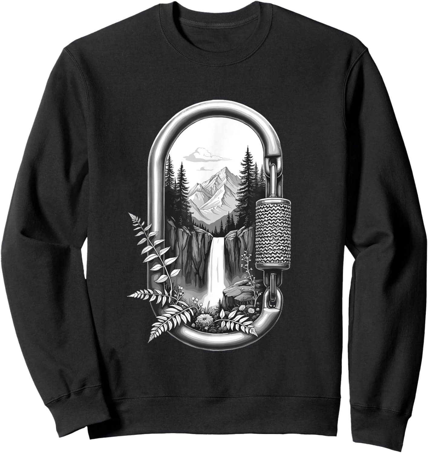 Scenic Mountain in Carabiner Frame Sweatshirt - Sweatshirt | Black