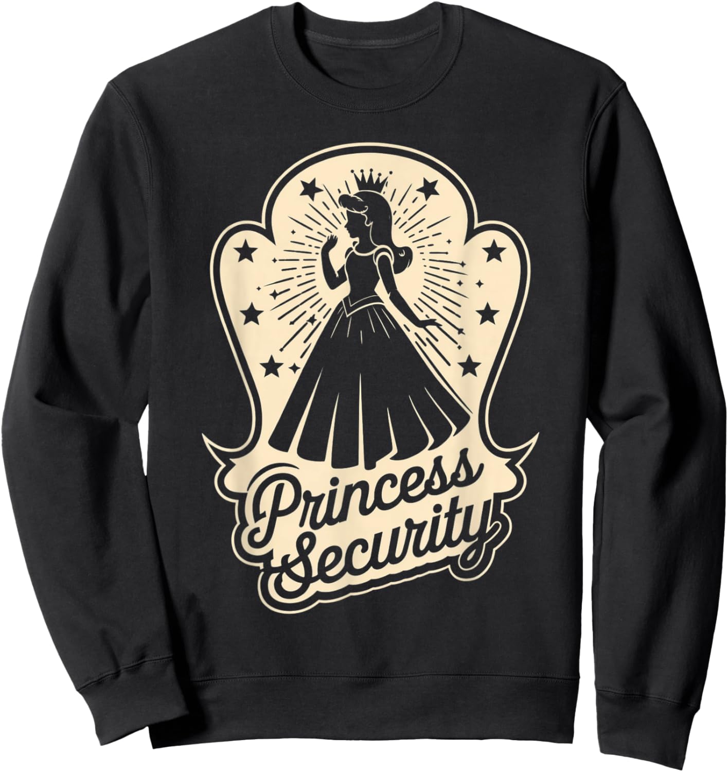 Princess Security Costume Cute Princess Girls Birthday Sweatshirt - Sweatshirt | Black