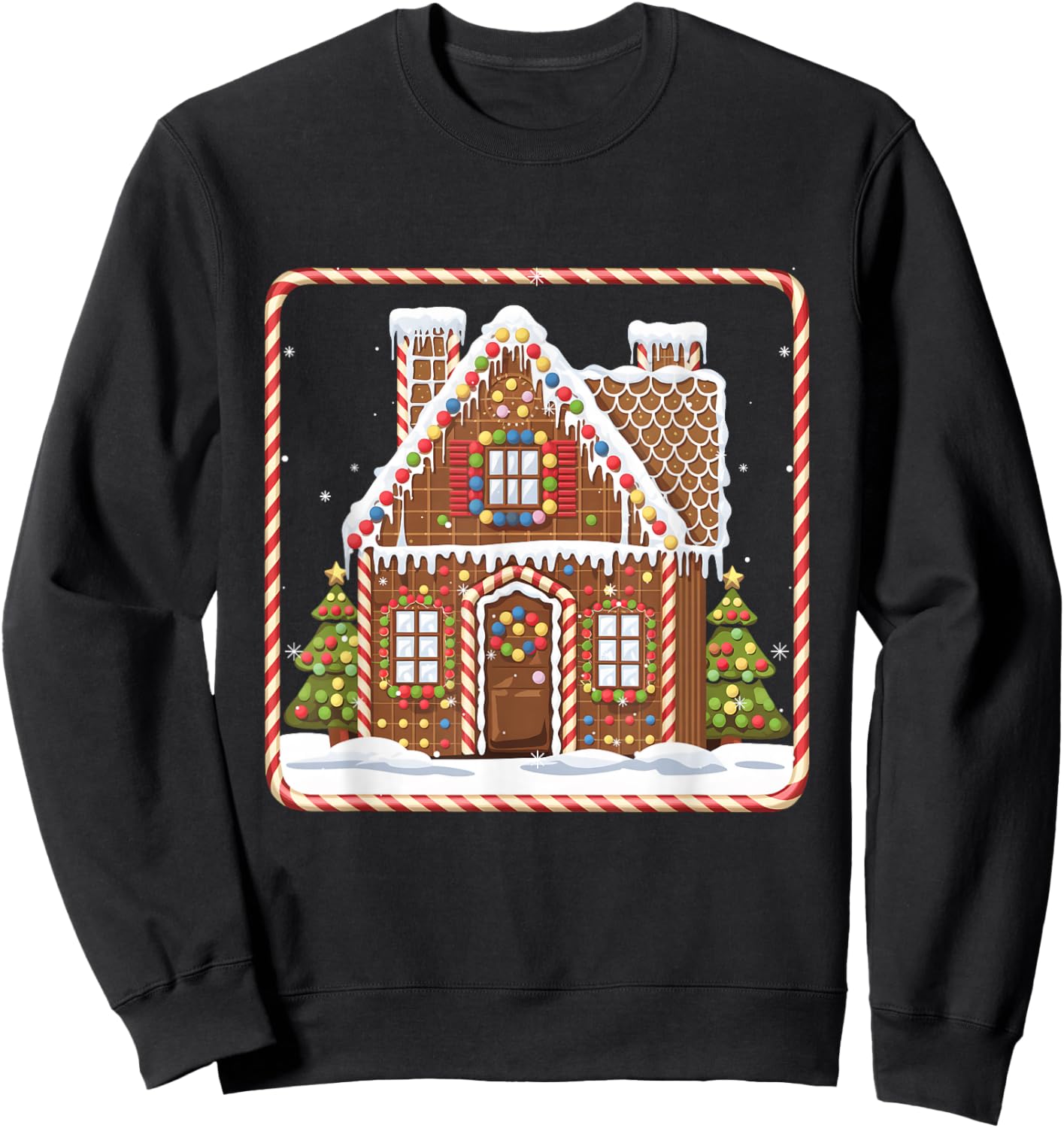 Gingerbread Cookies Christmas Baking Gingerbread House Sweatshirt - Sweatshirt | Black