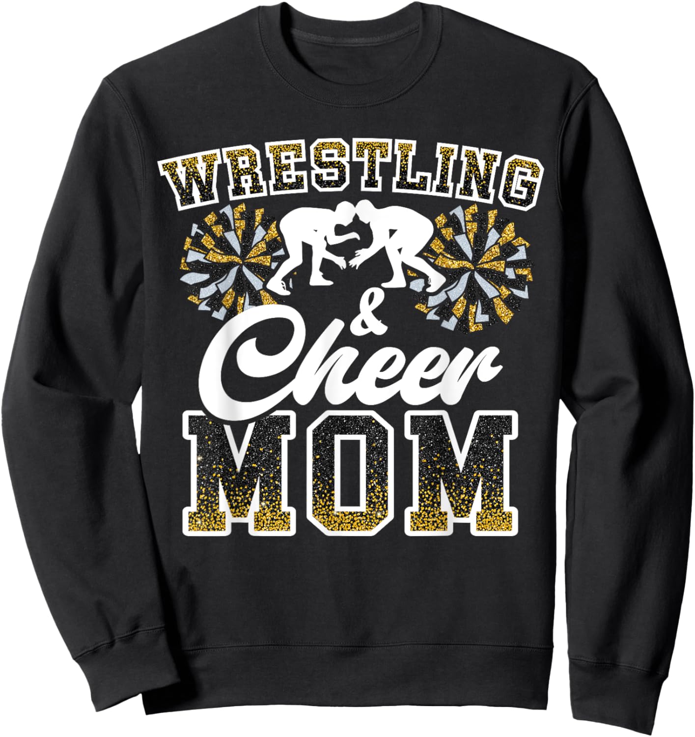 Wrestling & cheer mom funny loud proud wrestling mom women Sweatshirt - Sweatshirt | Black