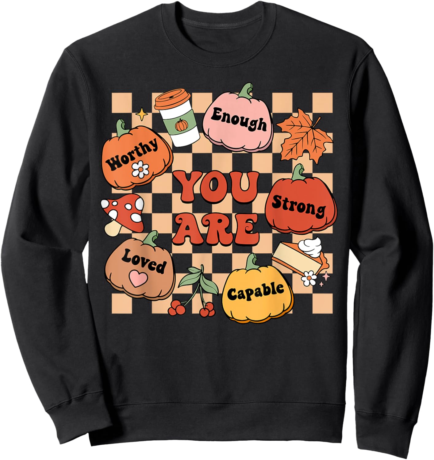 Retro You Are Pumpkin Fall School Counselor Thanksgiving Sweatshirt - Sweatshirt | Black