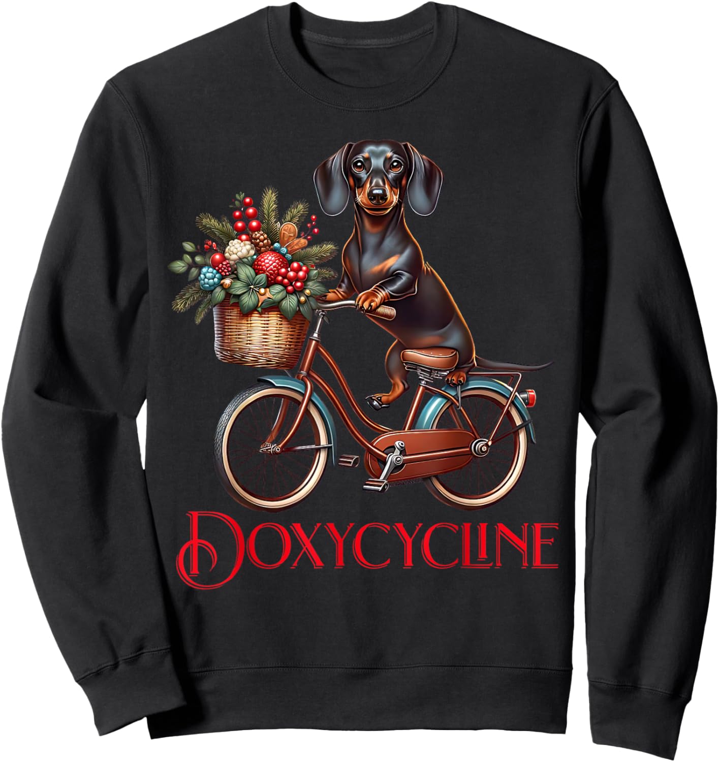 Doxycycline Pharmacy Pun Veterinary Pharmacists Christmas Sweatshirt - Sweatshirt | Black