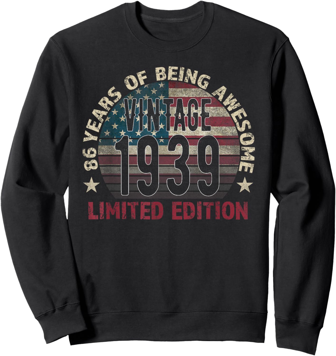 86th Birthday Gift men Vintage born 1939 turning 86 Year Old Sweatshirt - Sweatshirt | Black