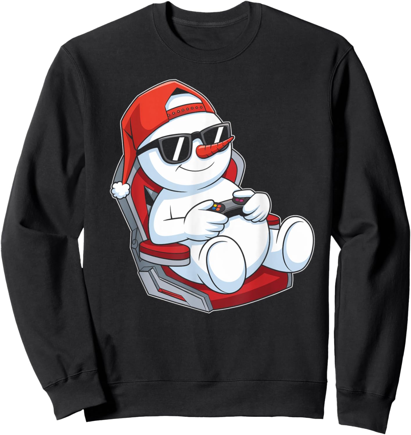 Christmas Snowman Gamer Funny Video Gaming Xmas Kids Boys Sweatshirt - Sweatshirt | Black